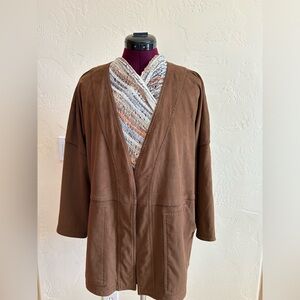 Bob Timberlake women’s jacket chocolate brown faux suede size XL/XXL